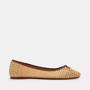 ABIGAIL FLAT Raffia Coach Ballet Flats